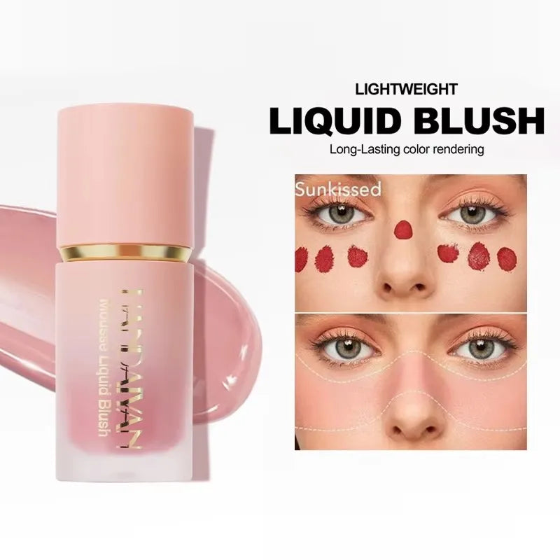 6 Color Matte Liquid Blush Stick Smooth Lasting Blush Cream for Lips and Cheeks Concealer Rouge Waterproof Contour Makeup.