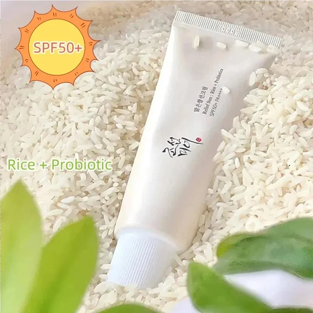 SPF50+ Sunscreen Korean Rice Probiotic Solar Blocker Skin Whitening Cream Anti UV Sun Serum 50ml