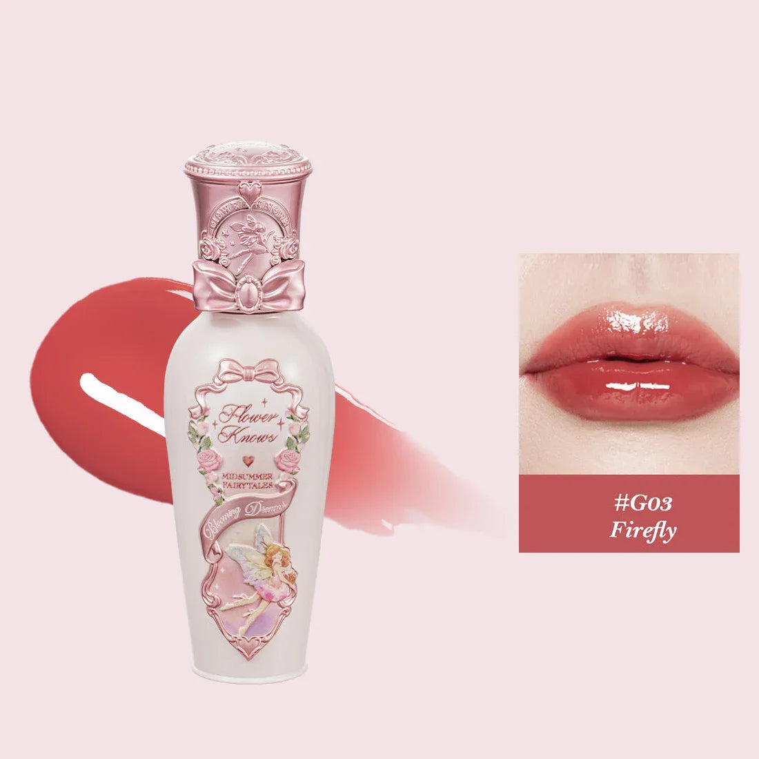 Flower Knows Midsummer Fairytales Coating Lip Lacquer Jelly texture Hydrating and moisturizing Long-lasting glossy Lip gloss