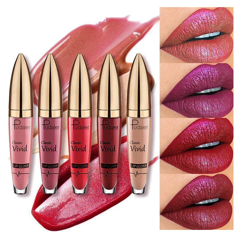 Sexy Long Lasting Lip Gloss Matte Pearl Moisturizing Lip Glaze Waterproof Non-stick Cup Cosmetic Makeup Care Lipstick.