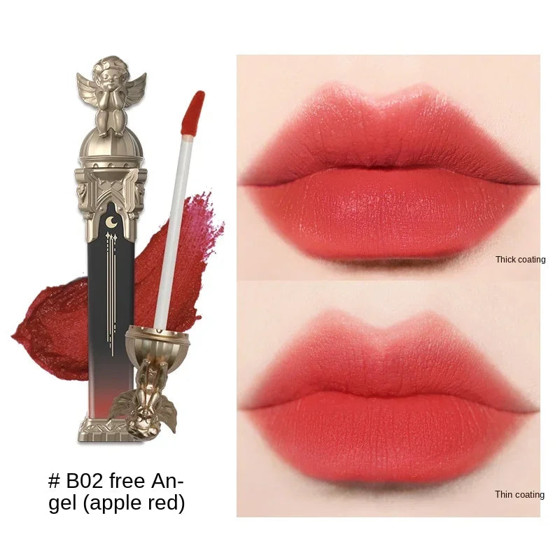 TT Flower Knows Little Angel Lip Lacquer Velvet Matte Moisturizing Mouth Red Lip Mud