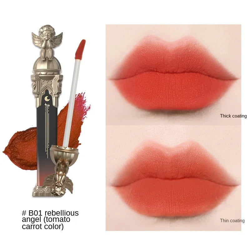 TT Flower Knows Little Angel Lip Lacquer Velvet Matte Moisturizing Mouth Red Lip Mud