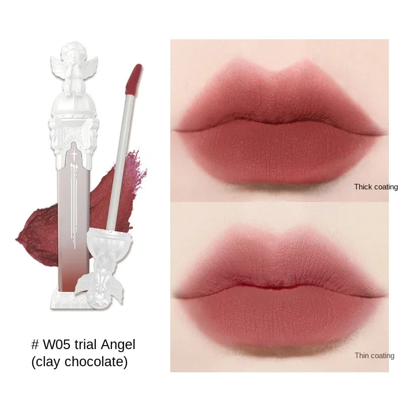 TT Flower Knows Little Angel Lip Lacquer Velvet Matte Moisturizing Mouth Red Lip Mud