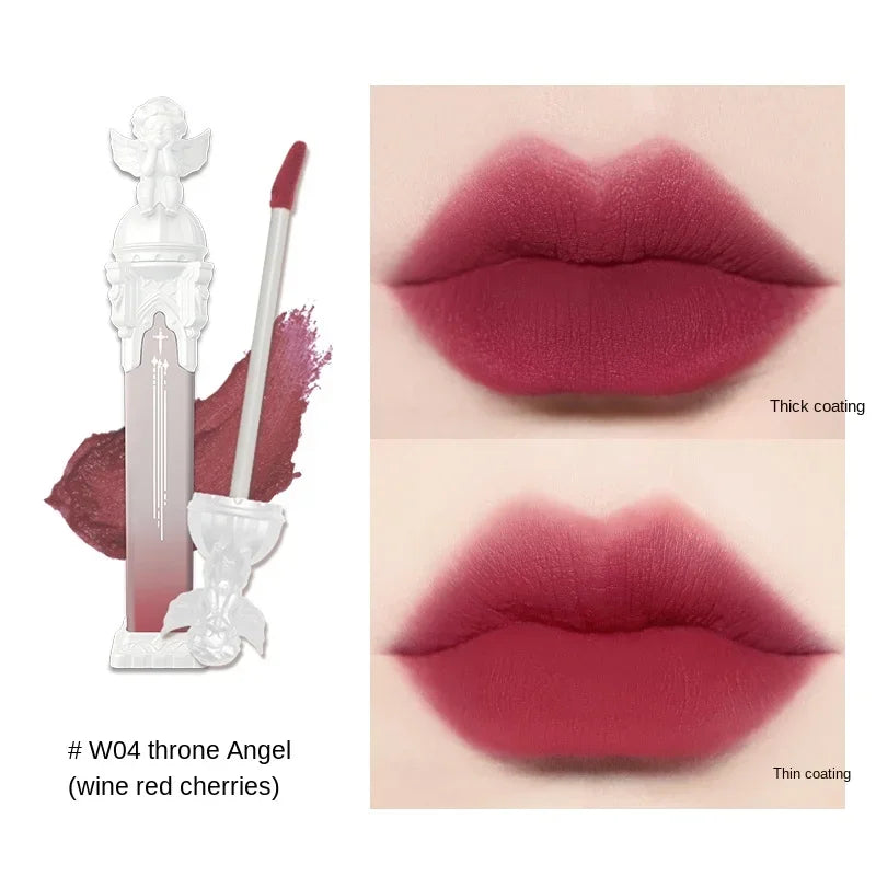 TT Flower Knows Little Angel Lip Lacquer Velvet Matte Moisturizing Mouth Red Lip Mud