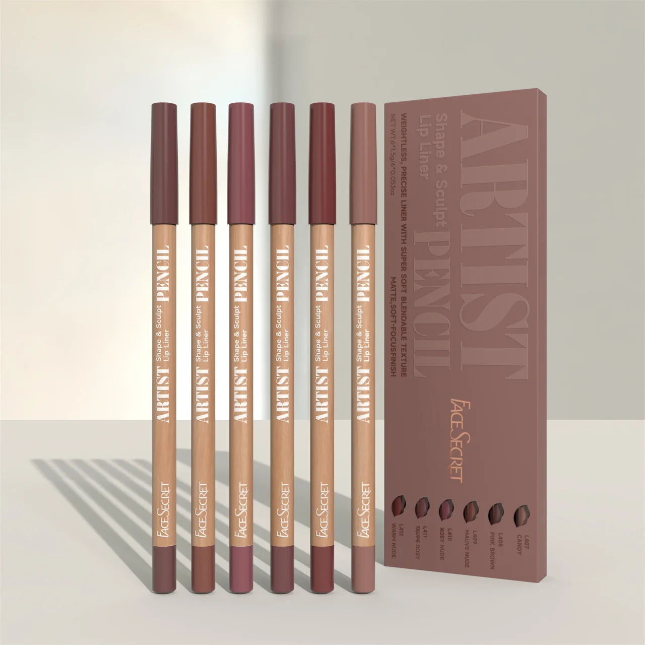 Face Secret Artist Shape Sculpt Lip Liner Pencil Set,