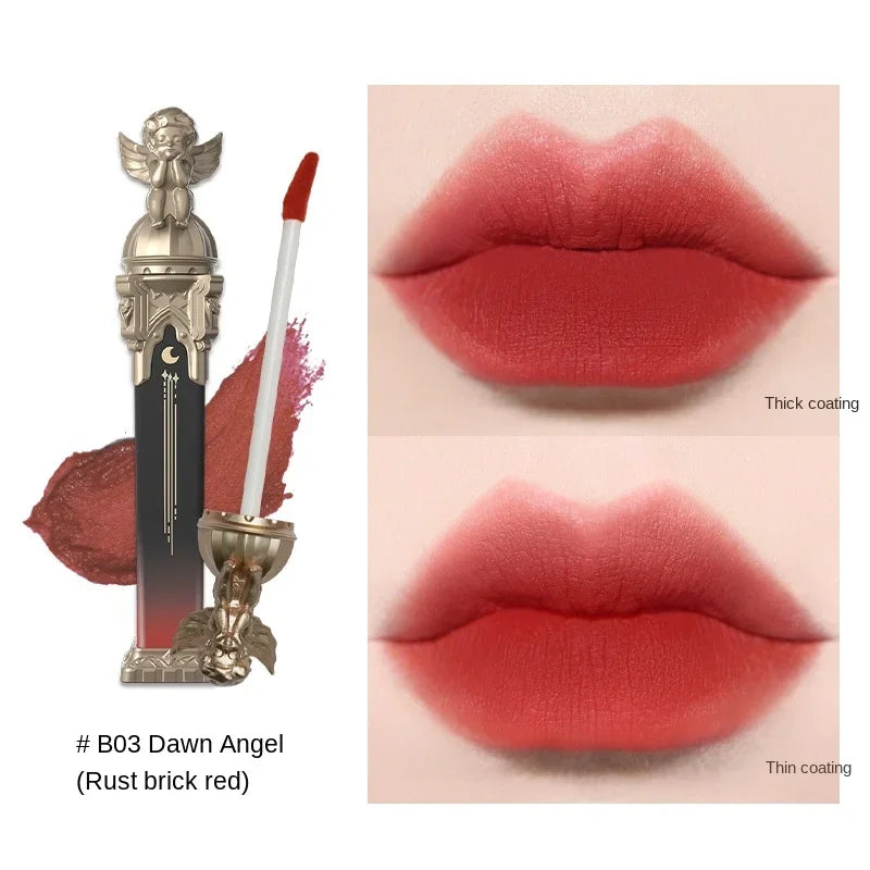 TT Flower Knows Little Angel Lip Lacquer Velvet Matte Moisturizing Mouth Red Lip Mud