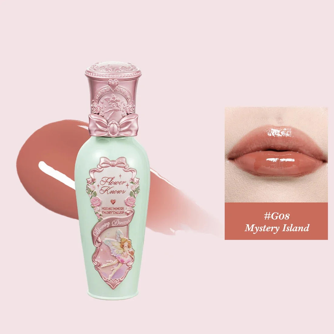 Flower Knows Midsummer Fairytales Coating Lip Lacquer Jelly texture Hydrating and moisturizing Long-lasting glossy Lip gloss