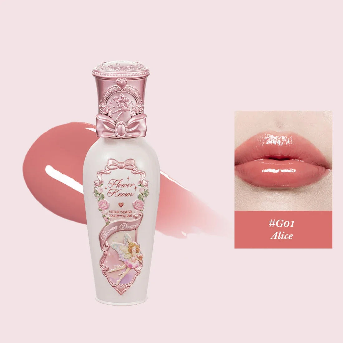 Flower Knows Midsummer Fairytales Coating Lip Lacquer Jelly texture Hydrating and moisturizing Long-lasting glossy Lip gloss