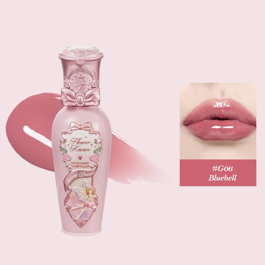 Flower Knows Midsummer Fairytales Coating Lip Lacquer Jelly texture Hydrating and moisturizing Long-lasting glossy Lip gloss