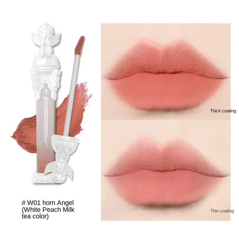 TT Flower Knows Little Angel Lip Lacquer Velvet Matte Moisturizing Mouth Red Lip Mud