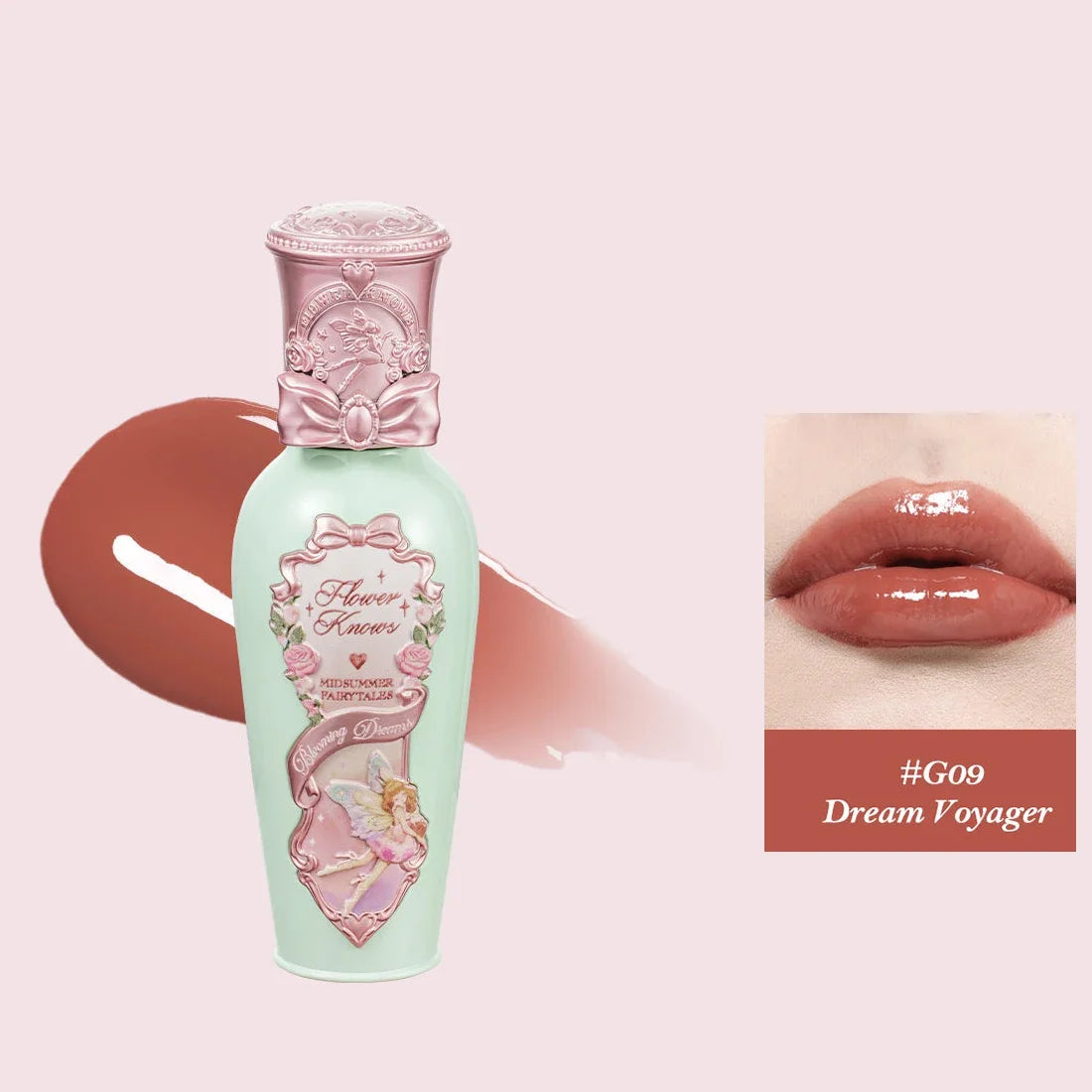 Flower Knows Midsummer Fairytales Coating Lip Lacquer Jelly texture Hydrating and moisturizing Long-lasting glossy Lip gloss