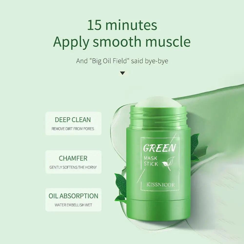 Face Clean Mask Green Tea Cleansing, Deep Blackhead Remover facial Cleansing Moisturizing Mask 40g