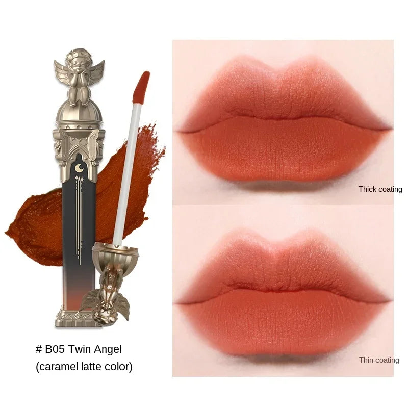 TT Flower Knows Little Angel Lip Lacquer Velvet Matte Moisturizing Mouth Red Lip Mud